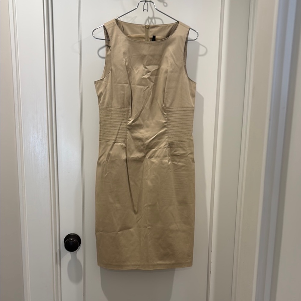 United Colors Of Benetton Cream Sheath Dress Midi